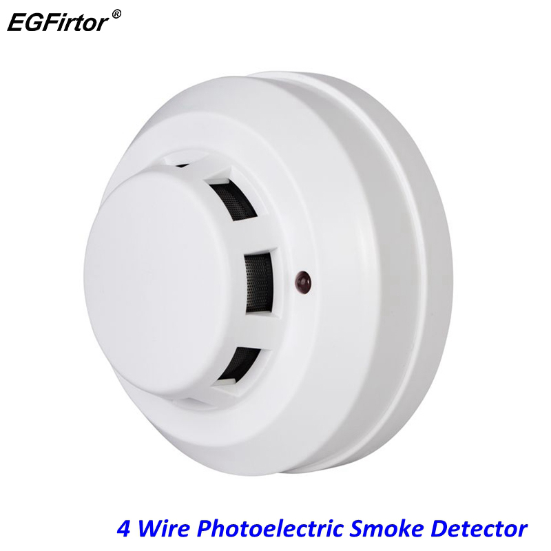 Smoke Detector Interconnected - Alarm Kebakaran 4 Wire Photoelectric Smoke