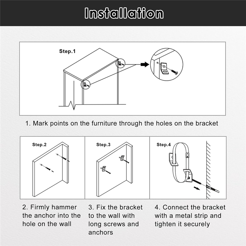 A04G-untuk Rak Buku Kabinet Ta - Earthquake Anchor Strap ulasan dan harga
